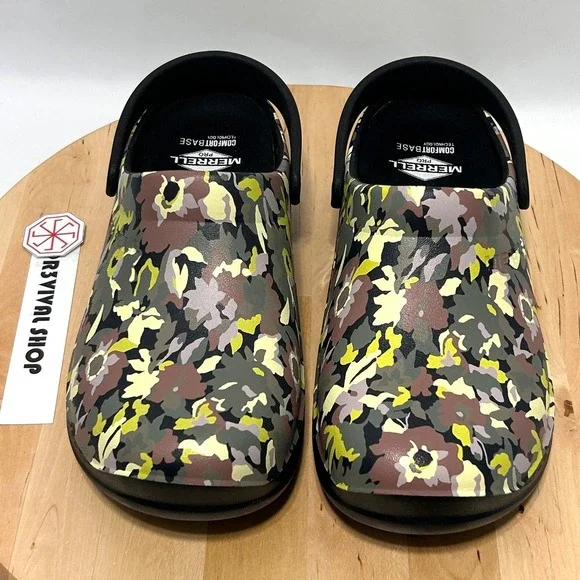 Merrell Encore Service Pro Women's Green Floral Slip On Clogs - Size W9 - Picture 3 of 10